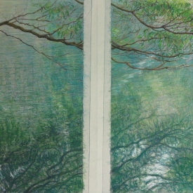 Blue Lake 13 pastel pencil & conte on paper 40x27cm 2014 white box frame