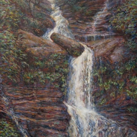 Edith Falls Valley of the Waters triptych oil on canvas  50cm x 100cm 2009
