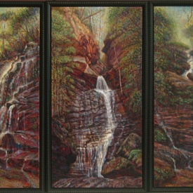 Valley of the Waters  triptych oil on canvas 155cm x 105cm  2009