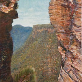 Veiw from Hanging Rock 2  oil on canvas 38cm x 90cm  2008