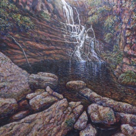 Kalang Falls, Kanangra-Boyd  Wilderness  oil on canvas 60cm x 90cm  2009