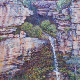 Minnehaha Falls Katoomba  oil on canvas  50cm x 100cm  2009