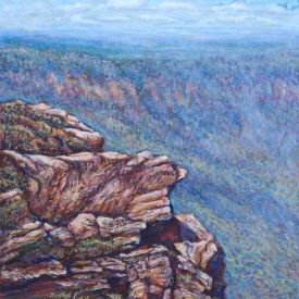 Leura Escarpment Jamison Valley  oil on canva s 40cm x 60cm  2008