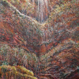 Diaphanous Drops Waterfall oil & wax on canvas  90cm x 60cm  2009