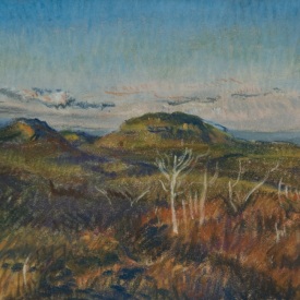 Mt Hay Sunset  pastel pencil on paper 15cm x 10cm 1996