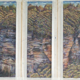 Katoomba Cliff Line  pastel pencil 63cm x 66cm  2007