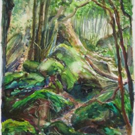 Jungle Circuit 14  watercolour on paper 10x15cm 2017