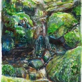 Jungle Circuit 15  watercolour on paper 10x15cm 2017