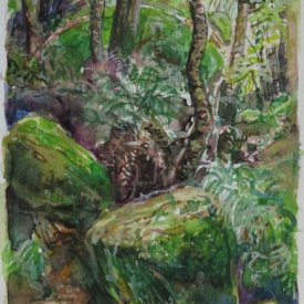 Jungle Circuit 6 watercolour on paper 10x15cm 2017