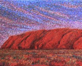 Evening Uluru  pastel on paper  40cm x 15cm  2002 commission