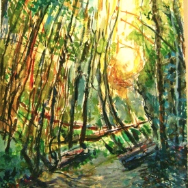 Forest Track Study  watercolour on paper 18cm x 28cm  2011