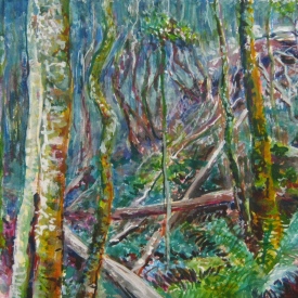 Rainforest Floor watercolour & gouache on paper 38cm x 25cm  2012