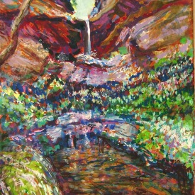Darks Cave Creek Falls  gouache on paper 18cm x 28cm 2010