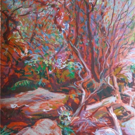 Yosemite Creek Study  gouache on paper 16cm x 27cm  2010