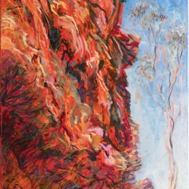 Midday Cliff Walk  oil on canvas  38cm x 90cm  2010