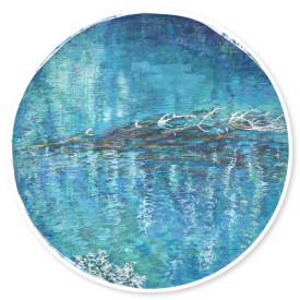 Water Halo no.12  Blue Lake S3  gouache on 638gsm cotton paper 35cm ø  2020