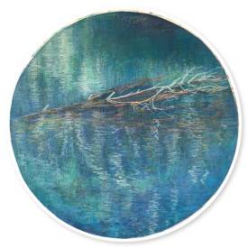 Water Halo no.62  Blue Lake S3  conte pastel on 638gsm cotton paper  35cm ø 2020