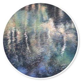 Water Halo no.64  Blue Lake S3  conte pastel on 638gsm cotton paper  35cm ø 2020
